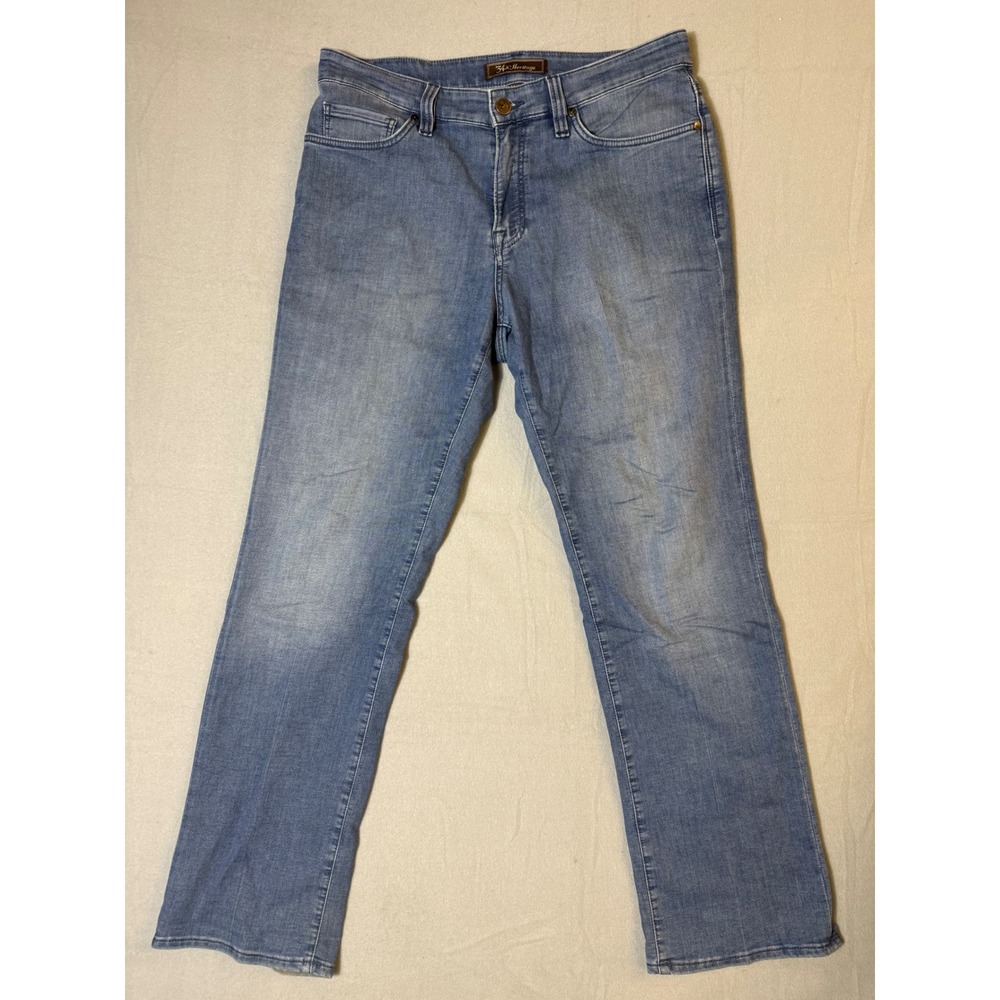 34 Heritage Charisma Mens Jeans 34/32 Blue Light Wash Stretch Straight 11141